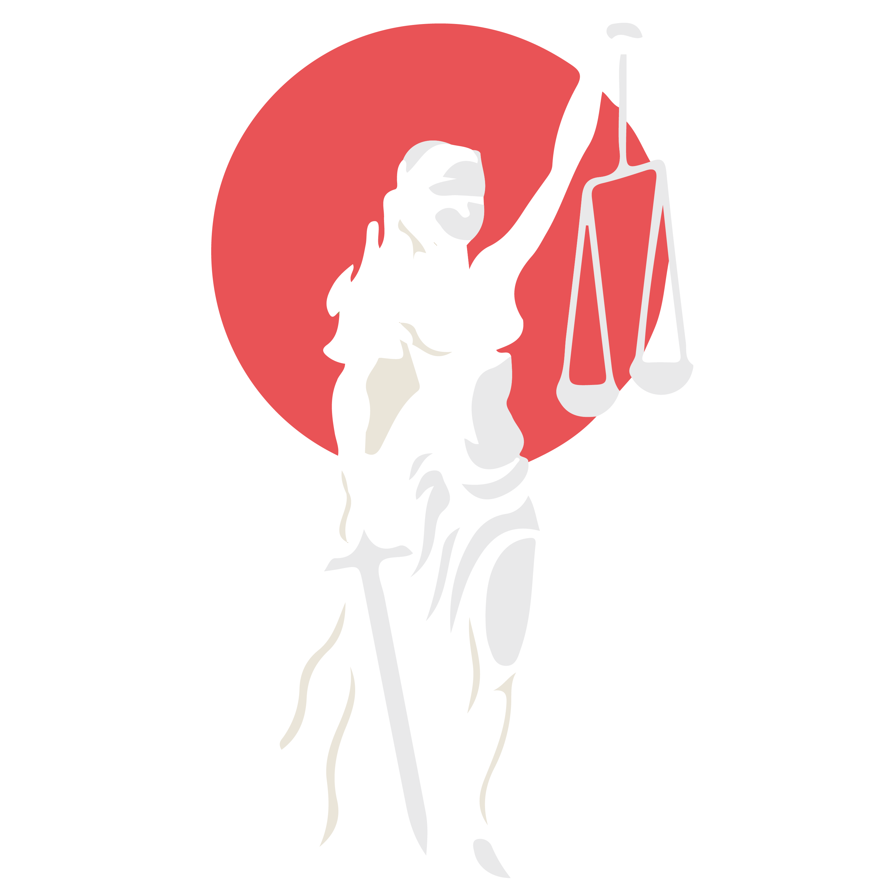 DERECHO DE FAMILIA Y SUCESIONES Ilustración que representa la justicia: Mujer con ojos vendados con espada y balanza en mano