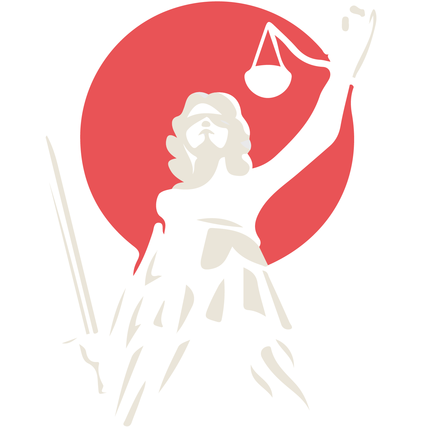 Servicios Ilustración de chica con balanza y espada en mano